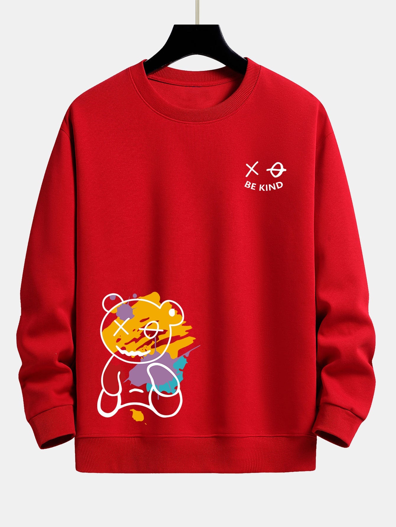 Relaxed Fit Sweatshirt with Graffiti Bear Design
