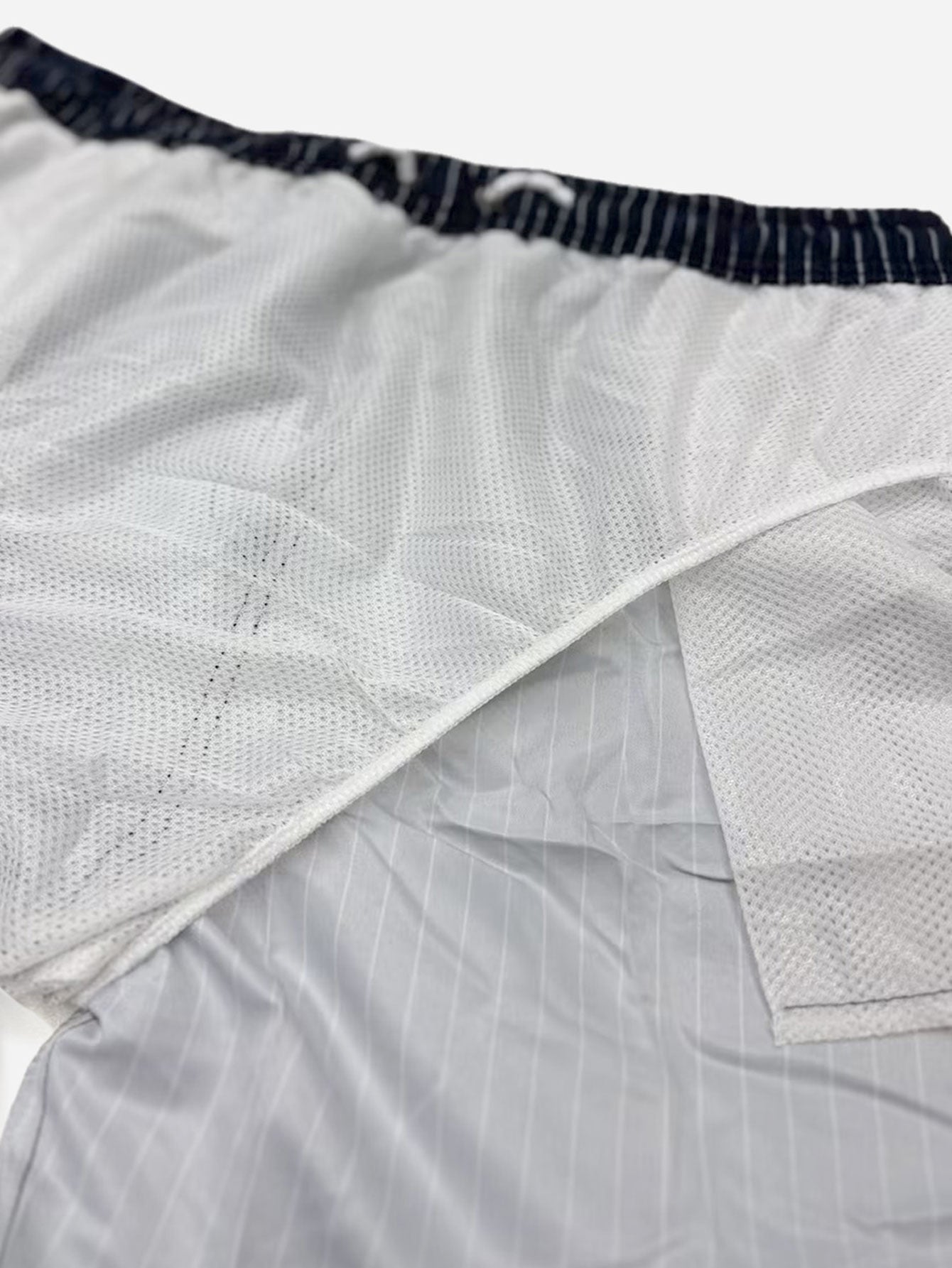 Striped Pattern Swim Trunks