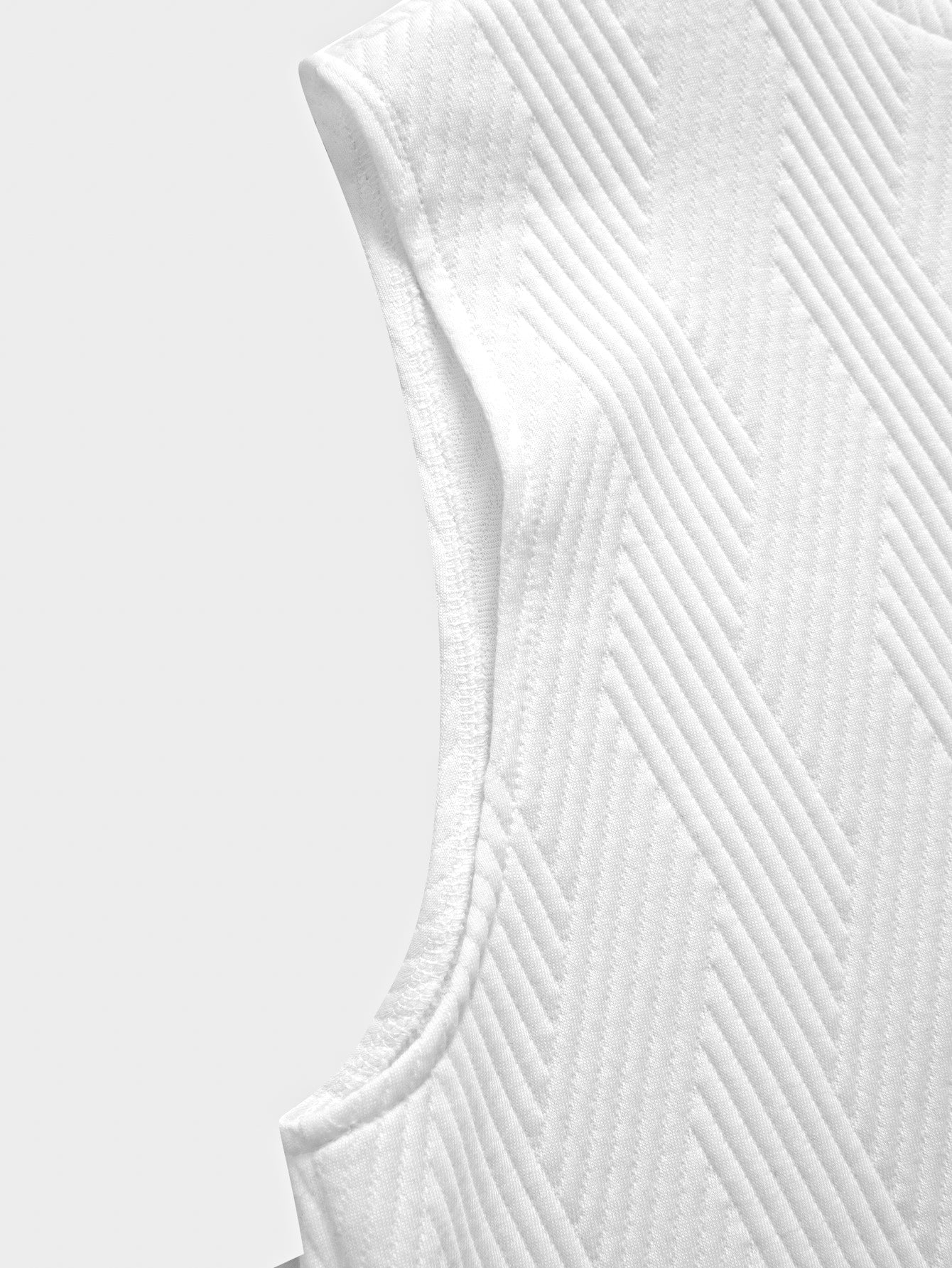 Striped Jacquard Sleeveless Hoodie and Shorts Set