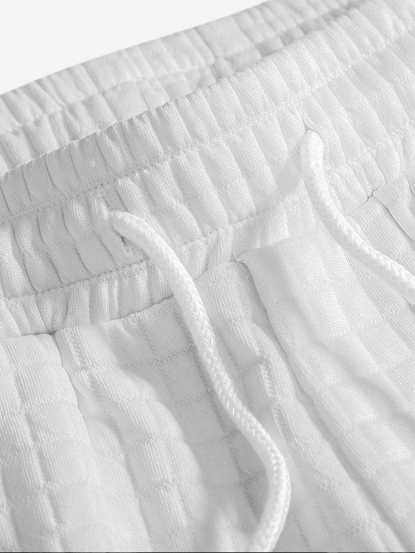 Drawstring Waffle Knit Shorts