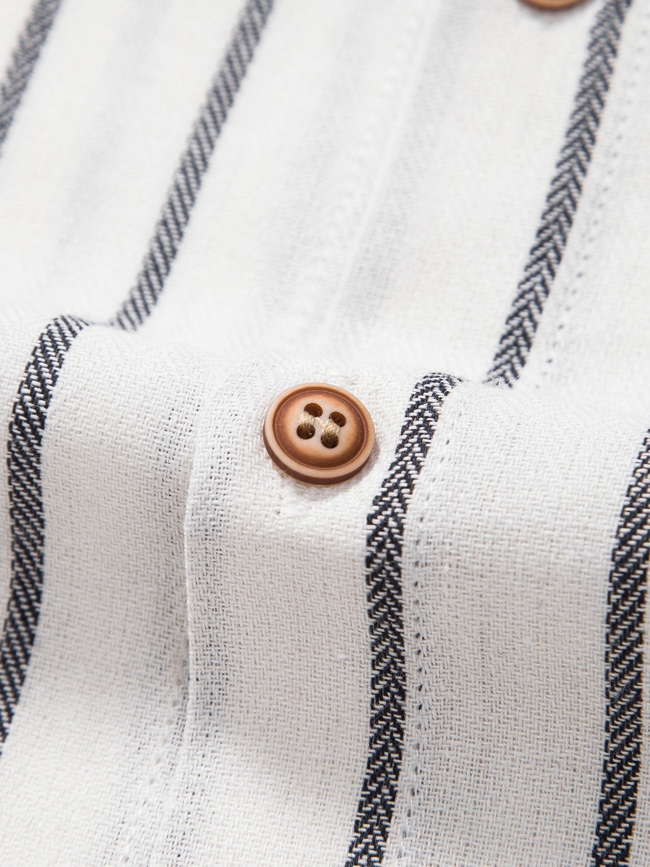 Striped Button-Up Shirt in Cotton Blend