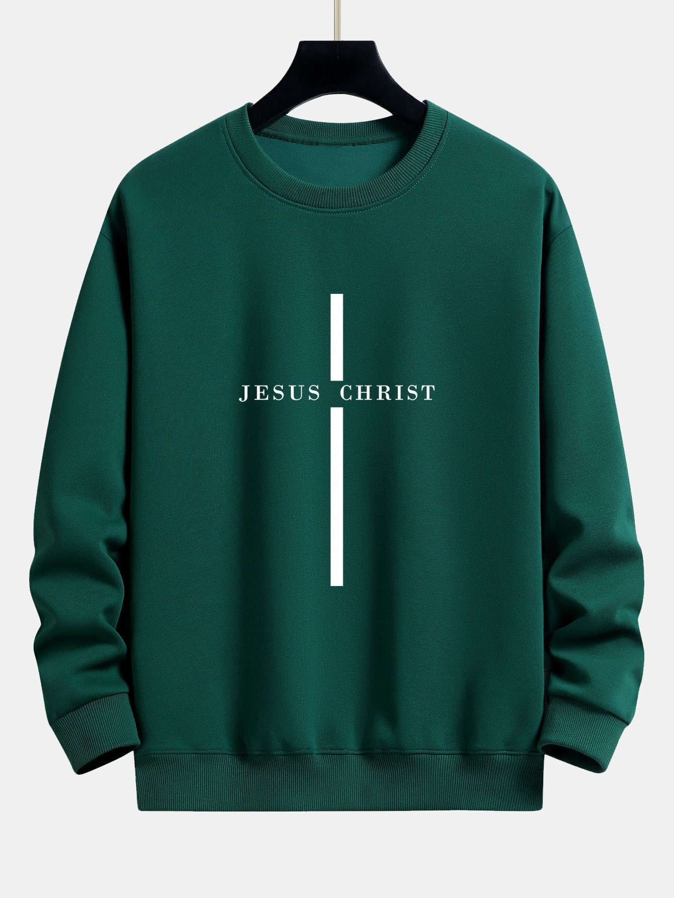 Relaxed Fit Sweatshirt with Jesus Christ Stripe Design
