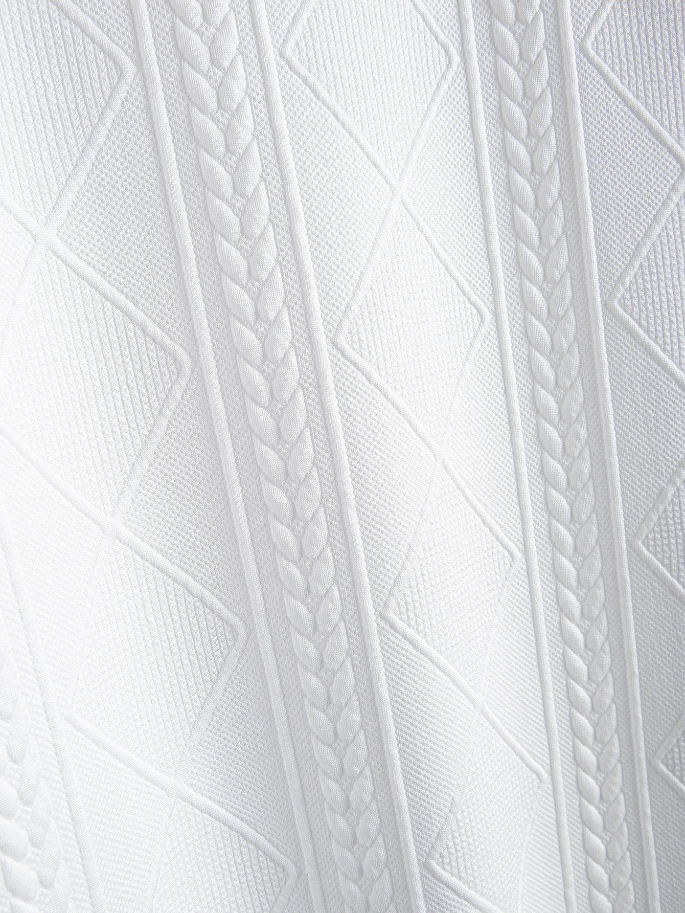 Geometric Jacquard Arc Hem T-Shirt and Shorts Set with Short Sleeves