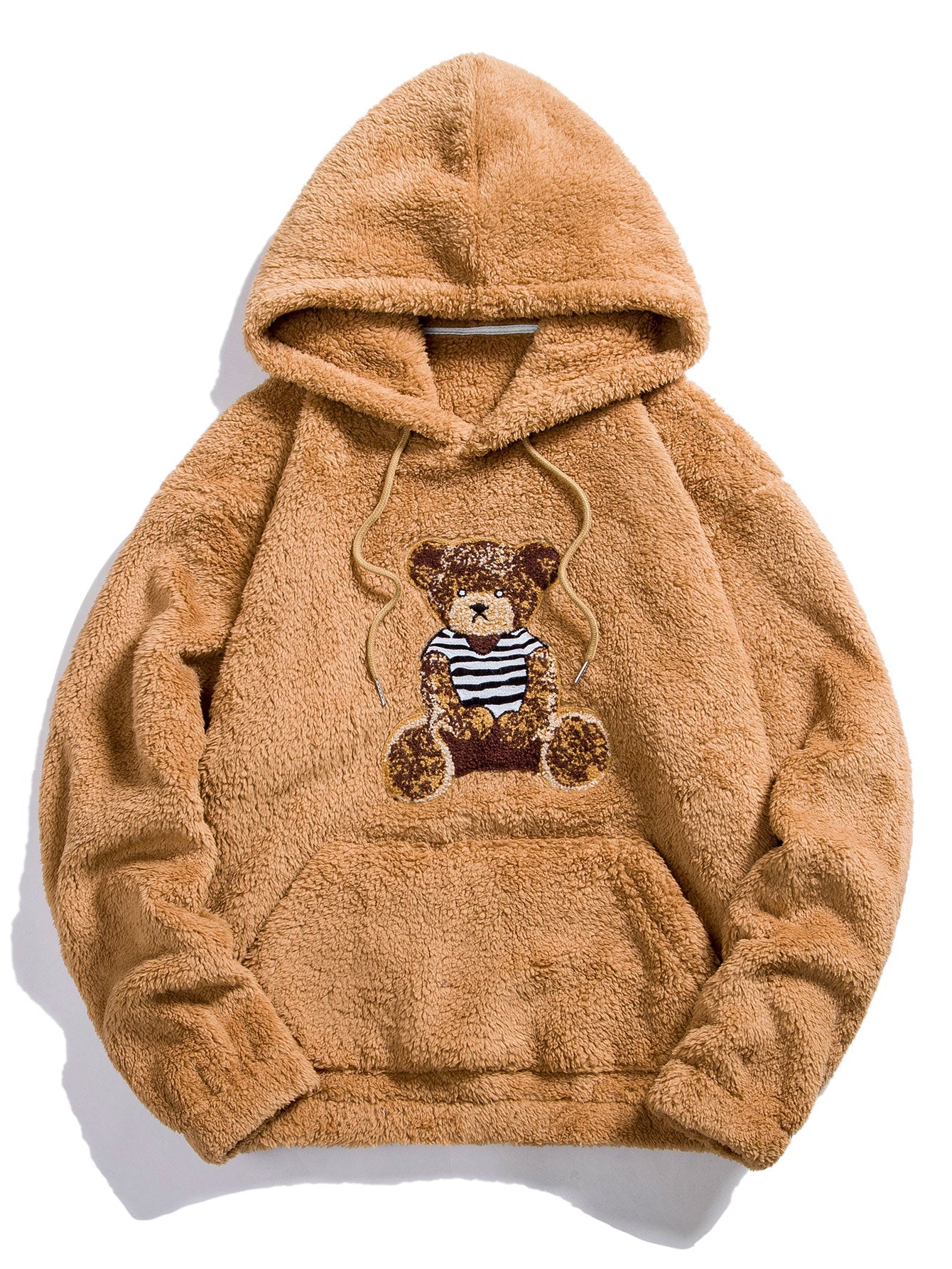 Teddy Hoodie with Bear Embroidery Patch