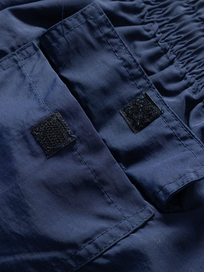 Island-Inspired Sailing Print Button-Up Shirt & Swim Shorts Set