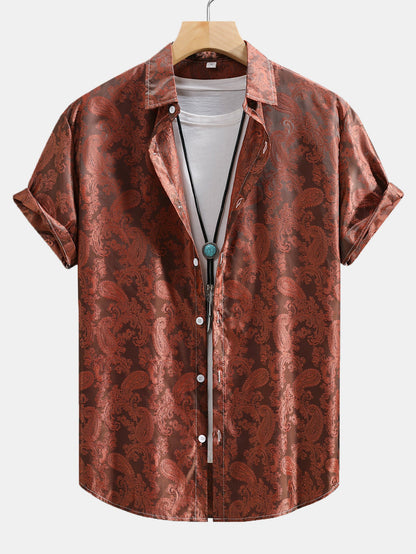 Paisley Pattern Satin Blouse
