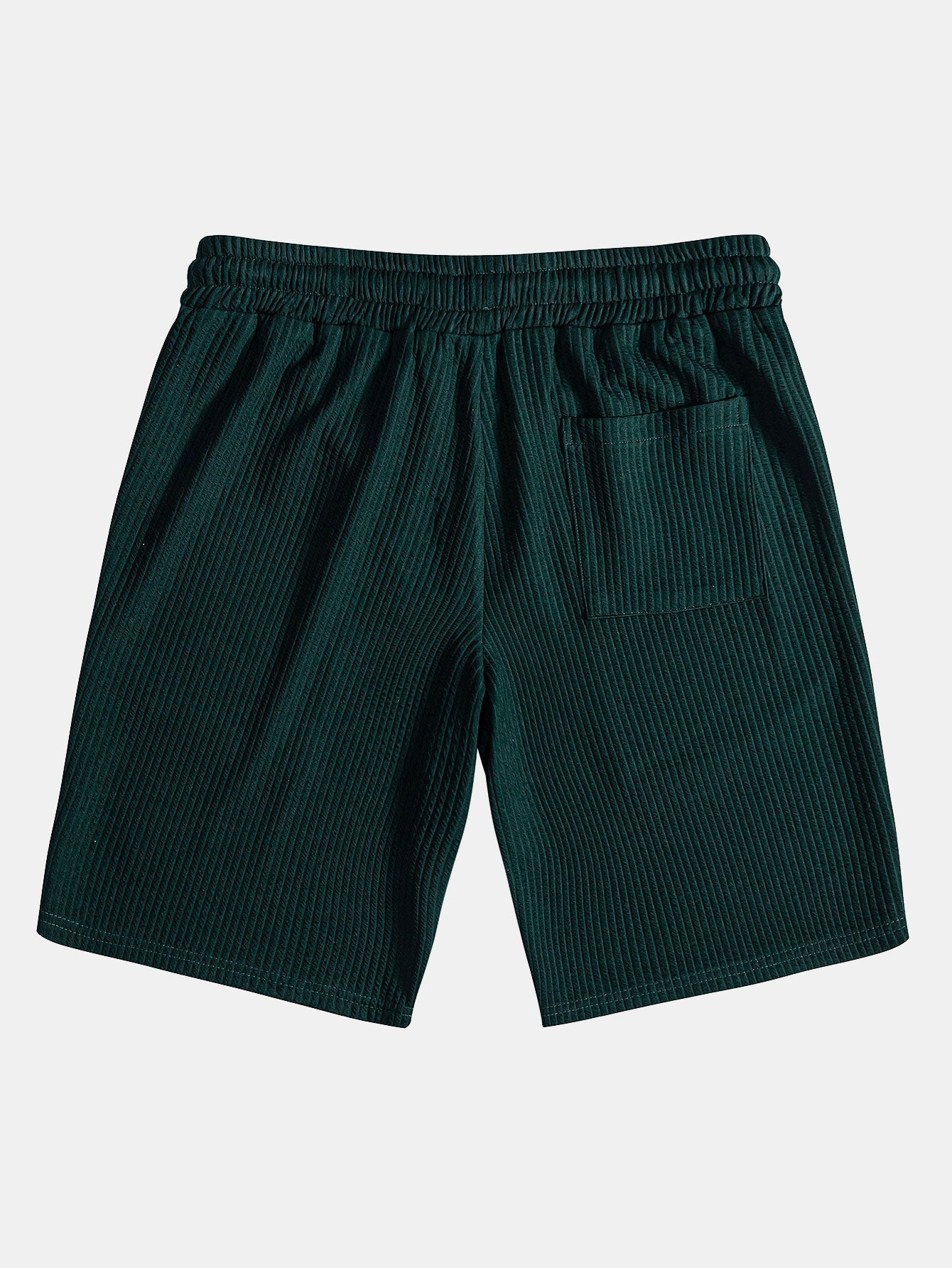 Ribbed Muscle Fit Button-Up Shirt and Shorts Set