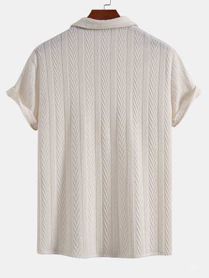Textured Jacquard Cuban-Style Shirt