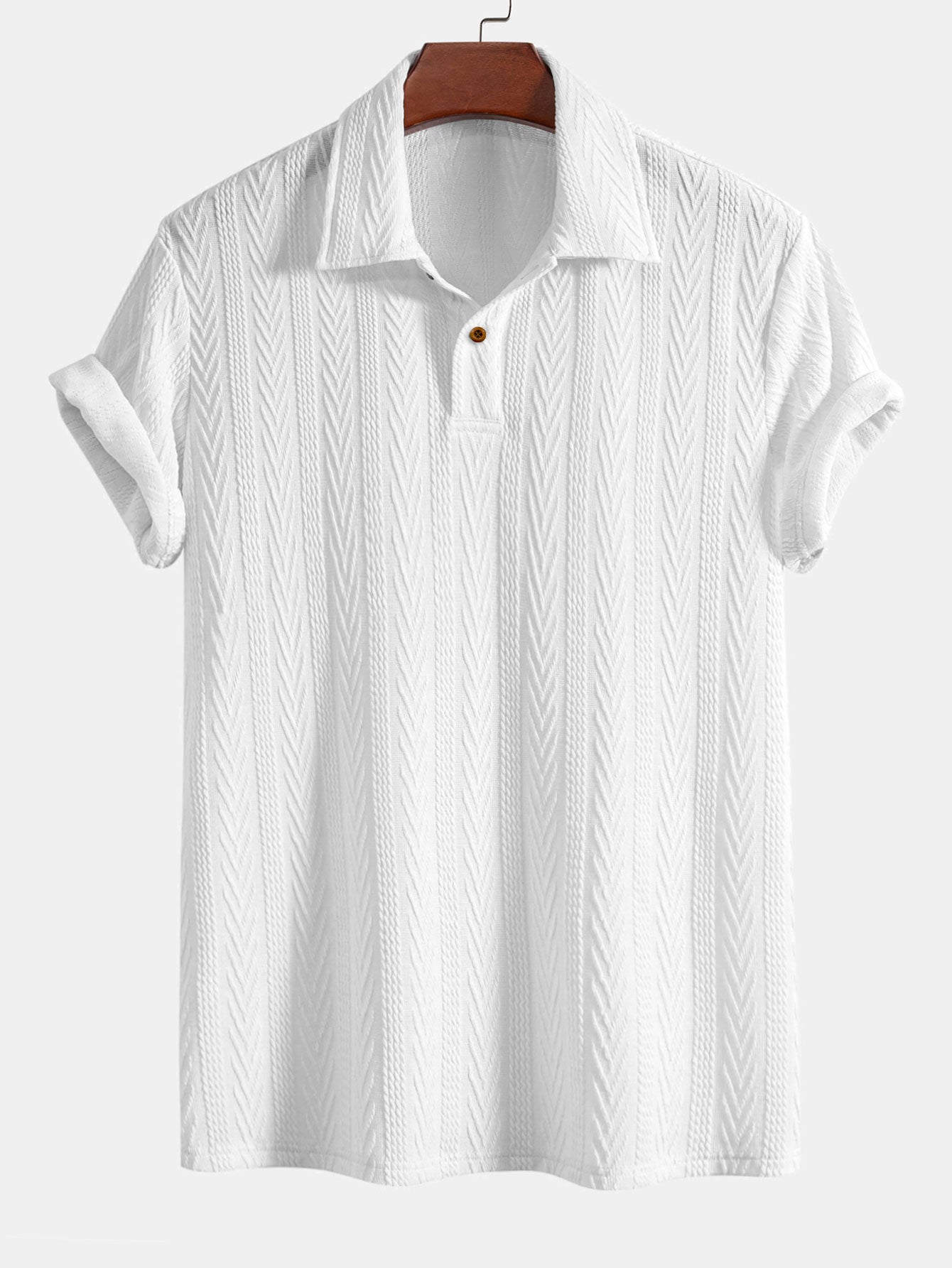 Jacquard Short Sleeve Polo Shirt