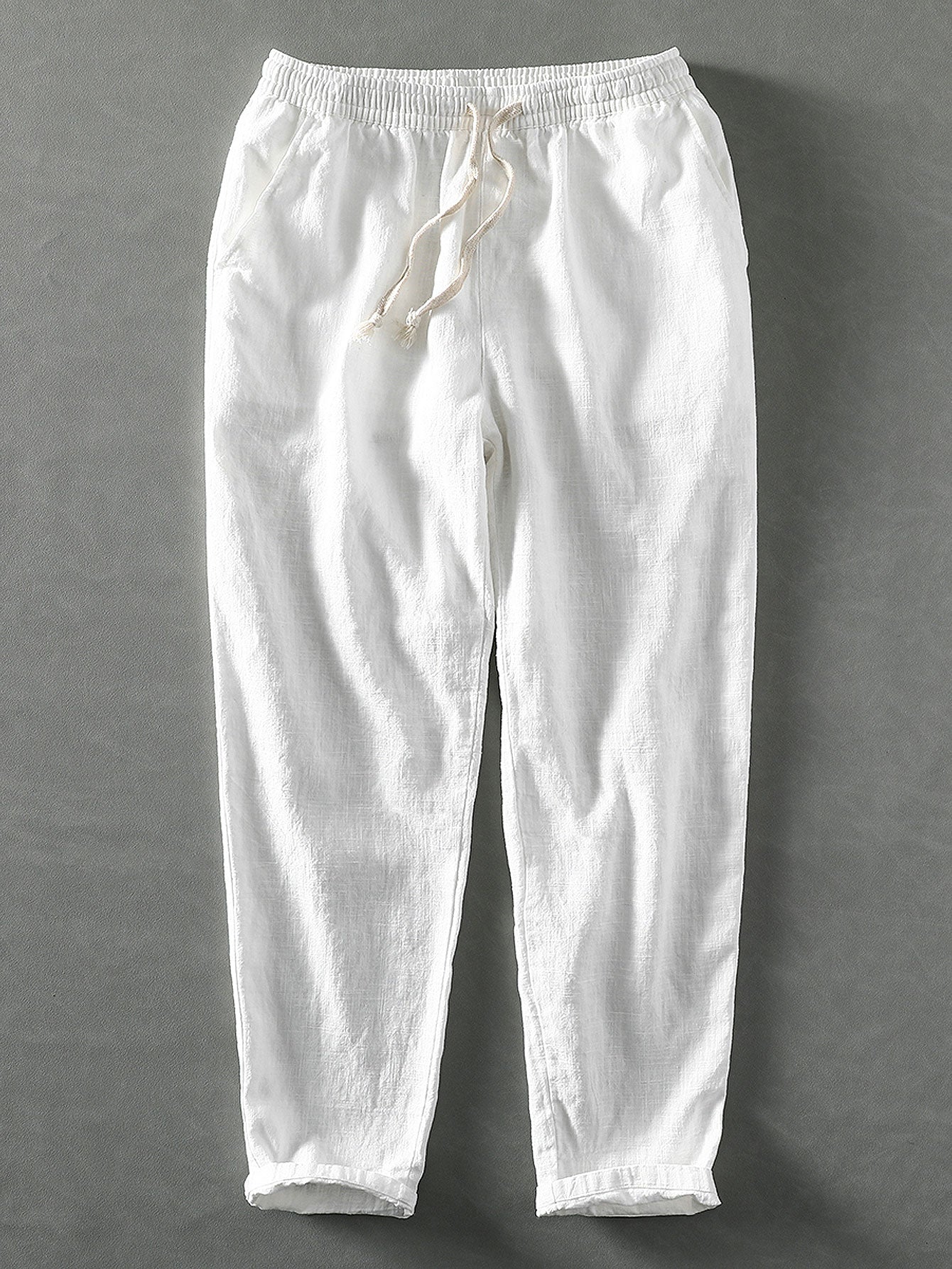 Cropped Pants in Linen-Cotton Blend