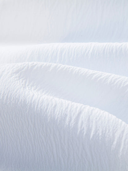 Textured Cuban Shirt with Contrasting Details & Straight Leg Trousers