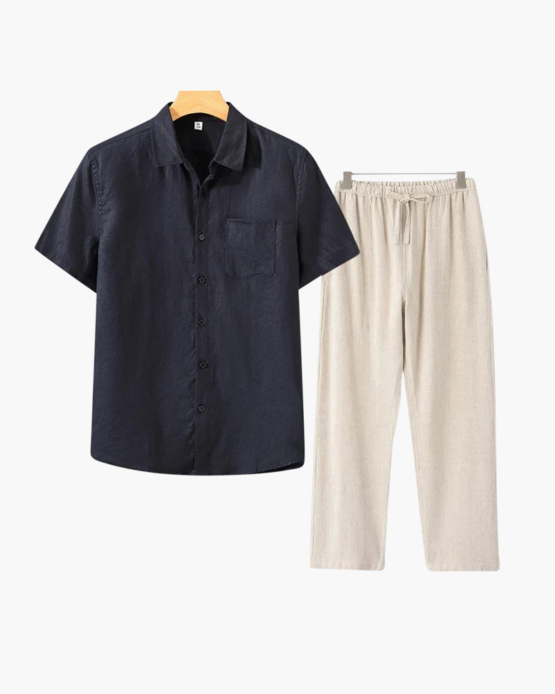 Short Sleeve Linen Set