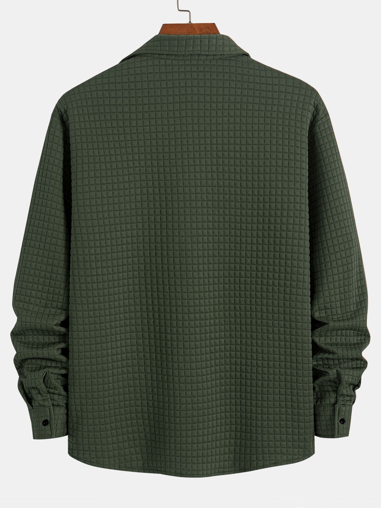 Waffle Knit Button-Up Shirt