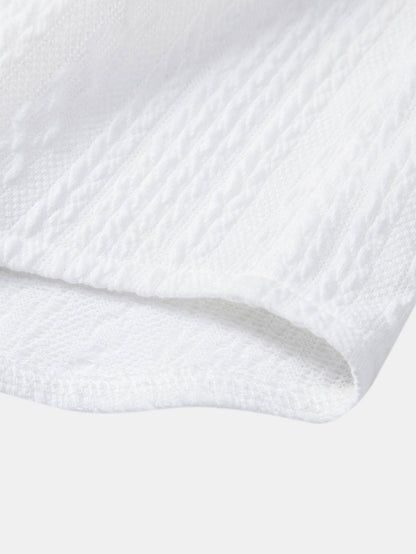 Textured Jacquard Muscle Fit Shirt