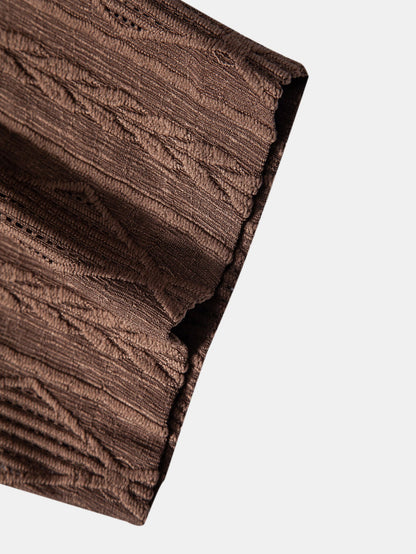 Geometric Pattern Jacquard Cuban Shirt