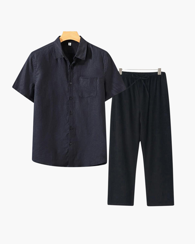 Short Sleeve Linen Set