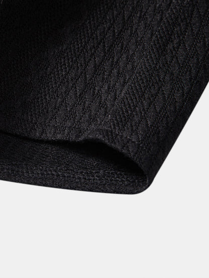 Textured Jacquard Muscle Fit Shirt