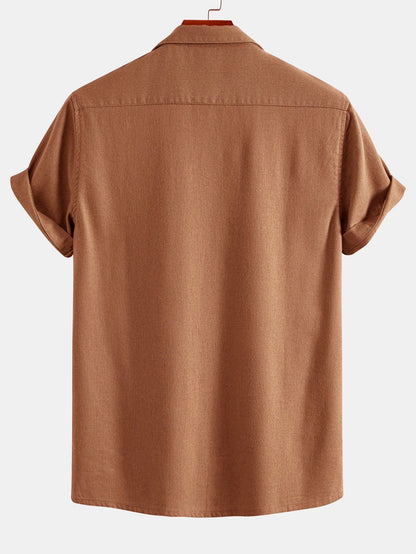 Pocketed Linen Cuban Shirt