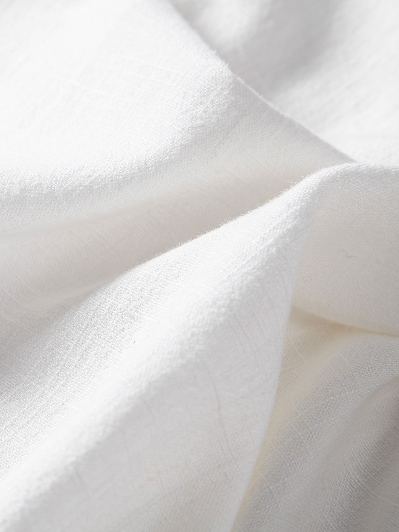 V-Neck Short Sleeve Linen-Rayon Blend Shirt