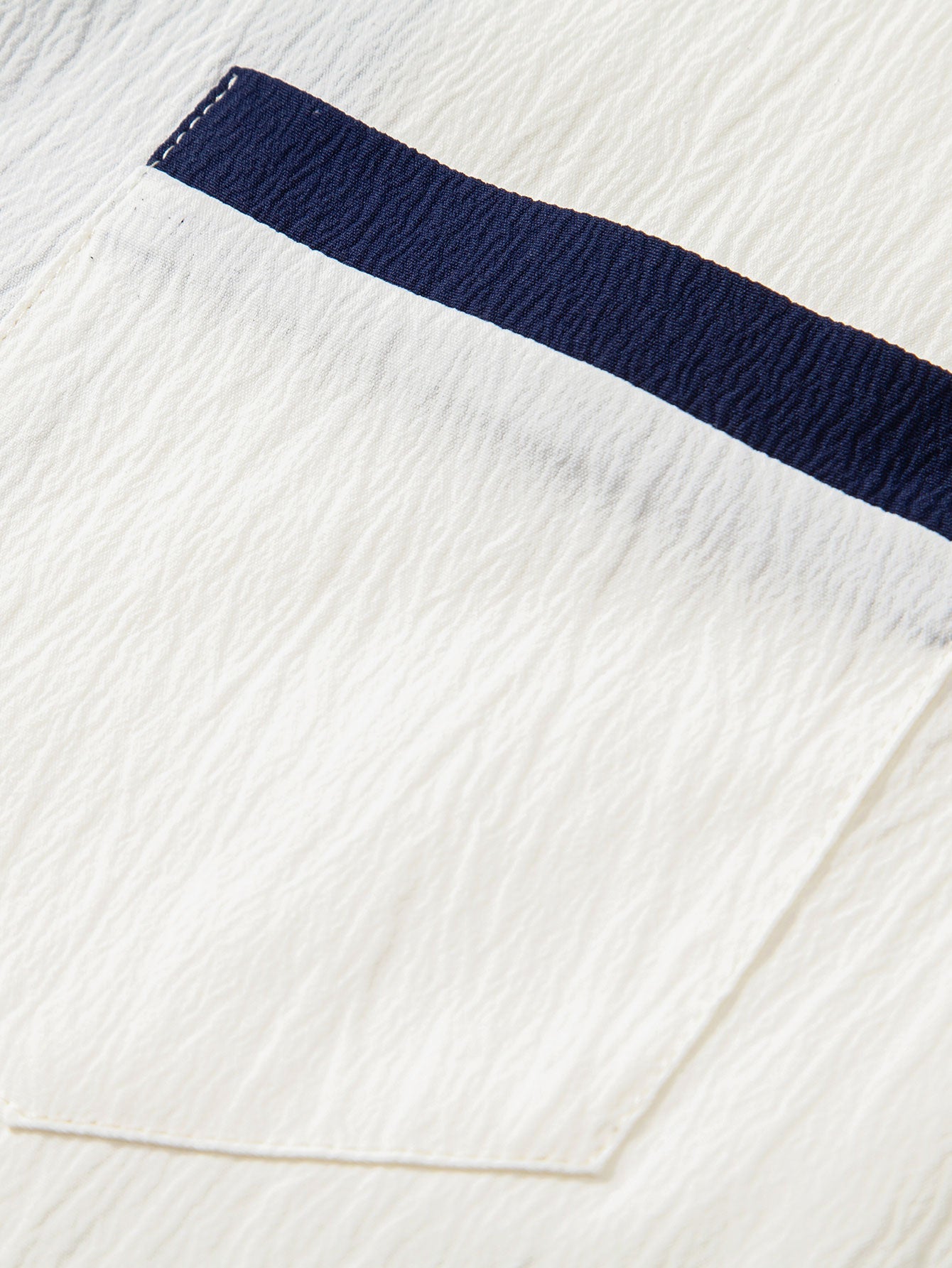 Textured Cuban Shirt with Contrasting Details & Straight Leg Trousers