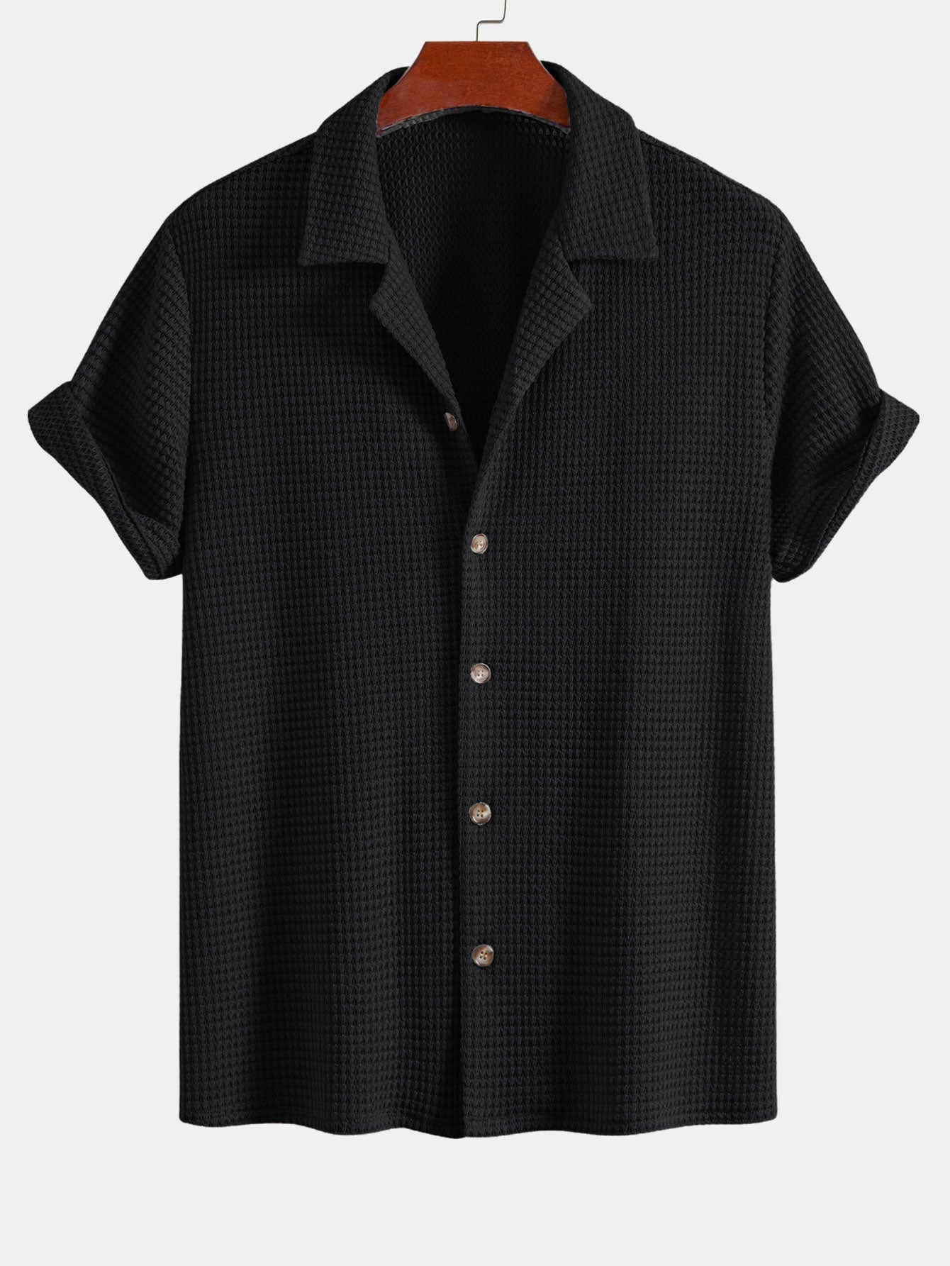 Cuban Shirt with Waffle Texture