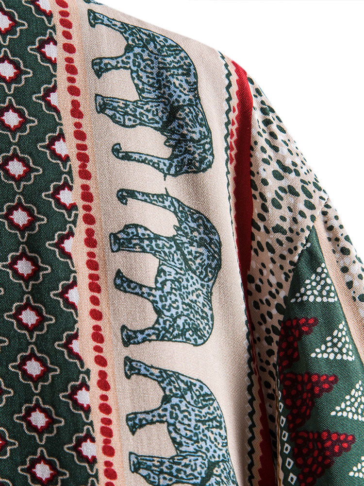 Geometric Elephant Print Shirt