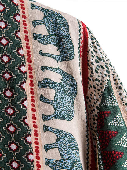Geometric Elephant Print Shirt