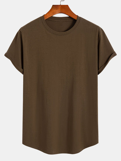 Essential Cotton Curved Hem T-Shirt