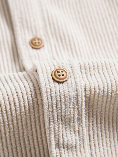 Corduroy Short Sleeve Button-Up Shirt