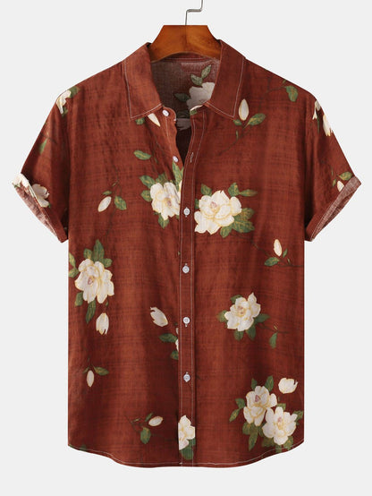 Floral Pattern Button-Up Shirt
