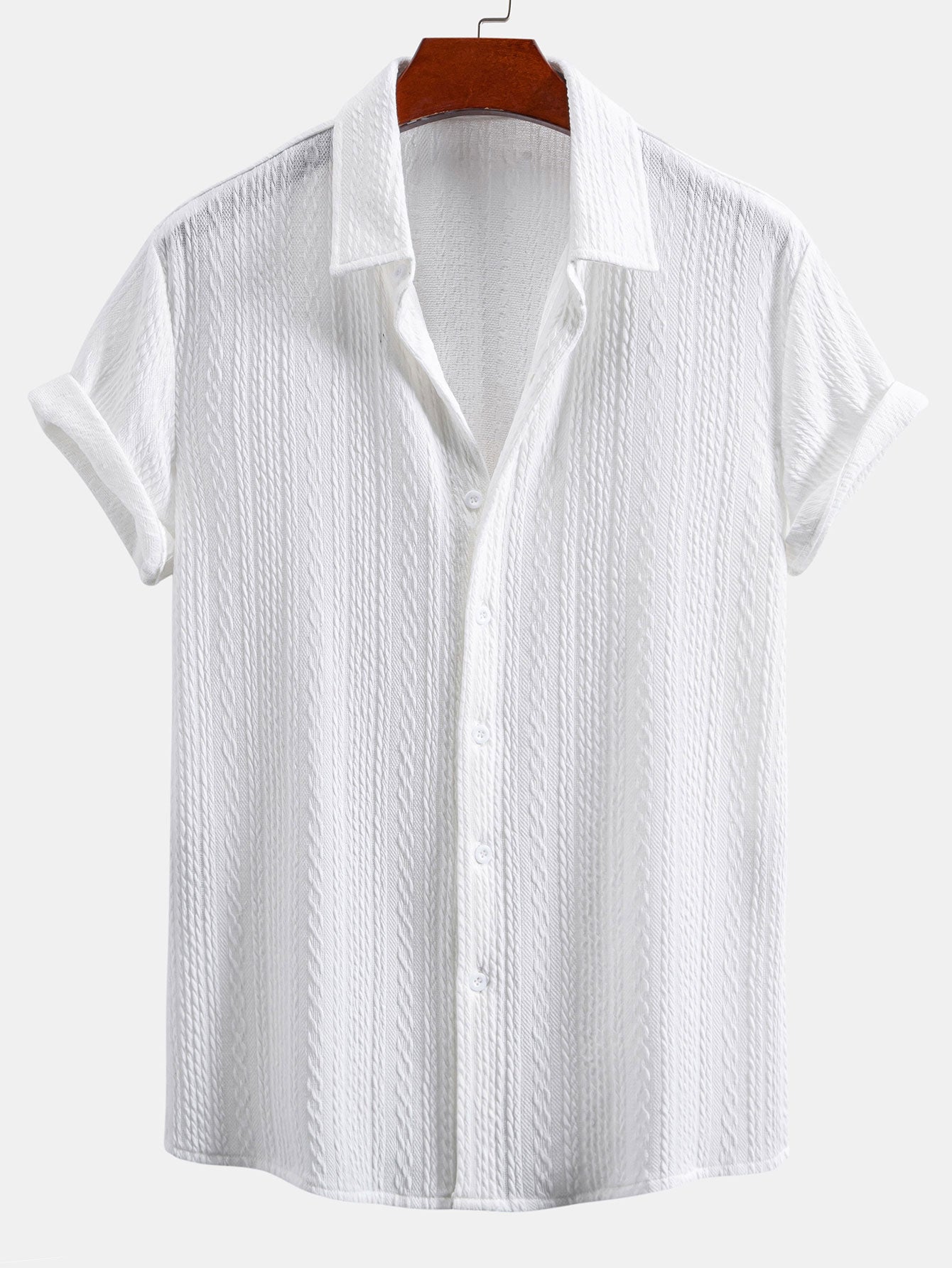 Textured Jacquard Muscle Fit Shirt