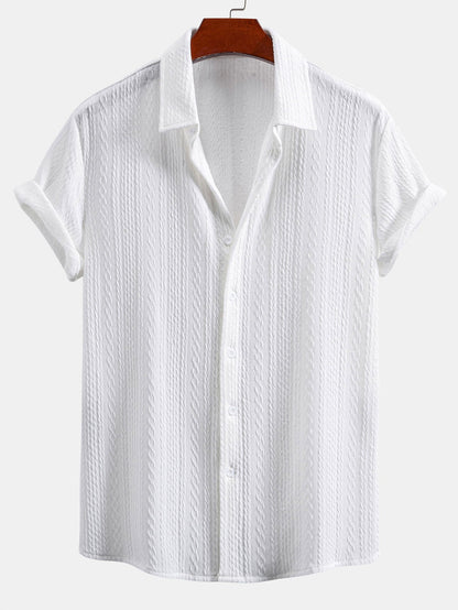 Textured Jacquard Muscle Fit Shirt