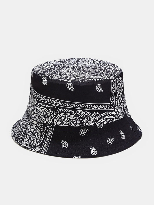 Reversible Paisley Print Bucket Hat - Double-Sided Design