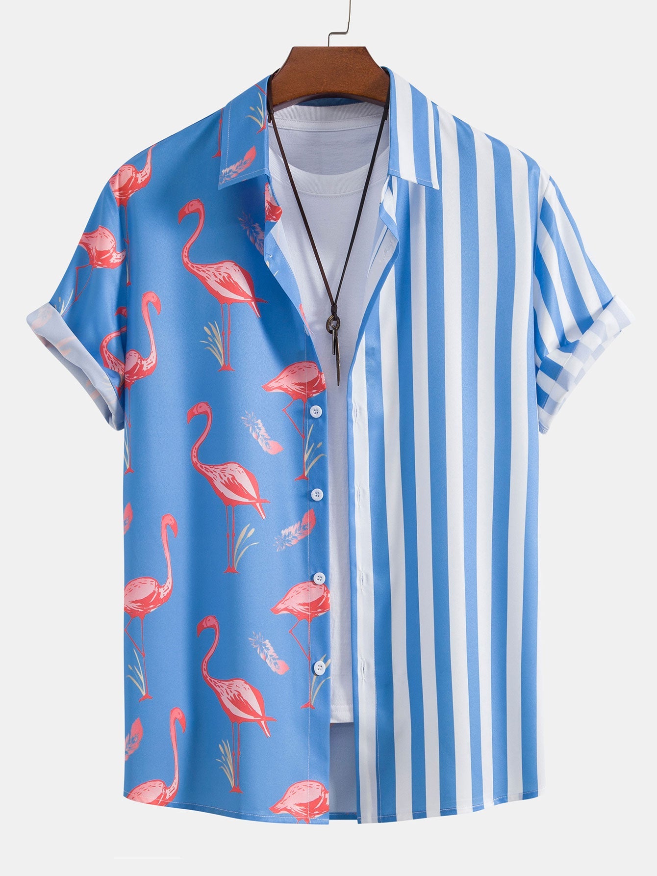 Striped Flamingo Panel Shirt