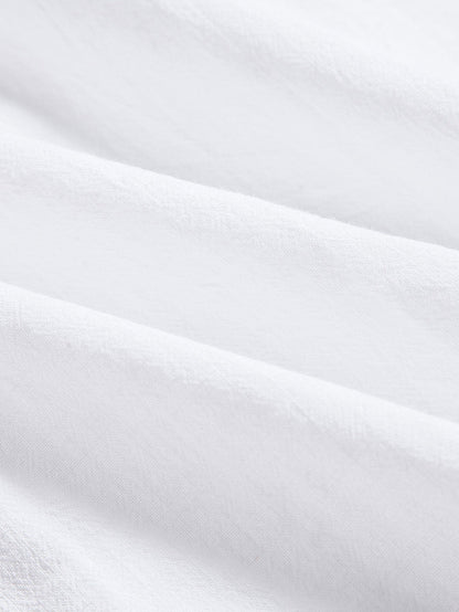 Short Sleeve Linen-Style Shirt & Striped Swim Shorts Set