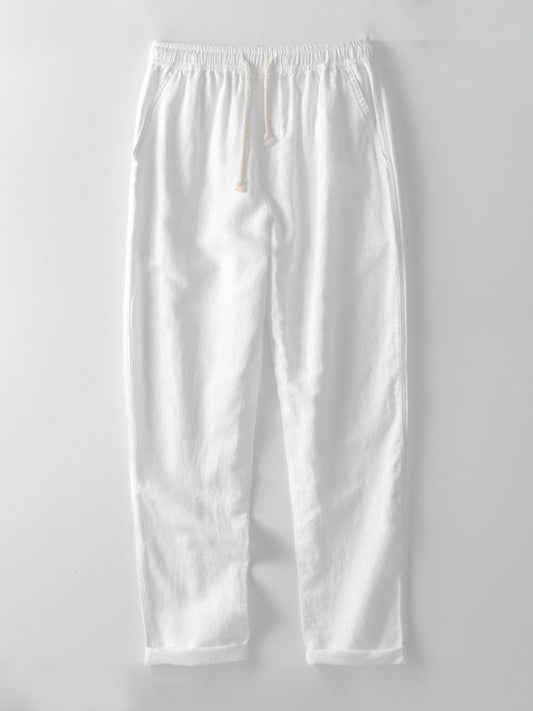 Classic Linen Straight-Leg Trousers