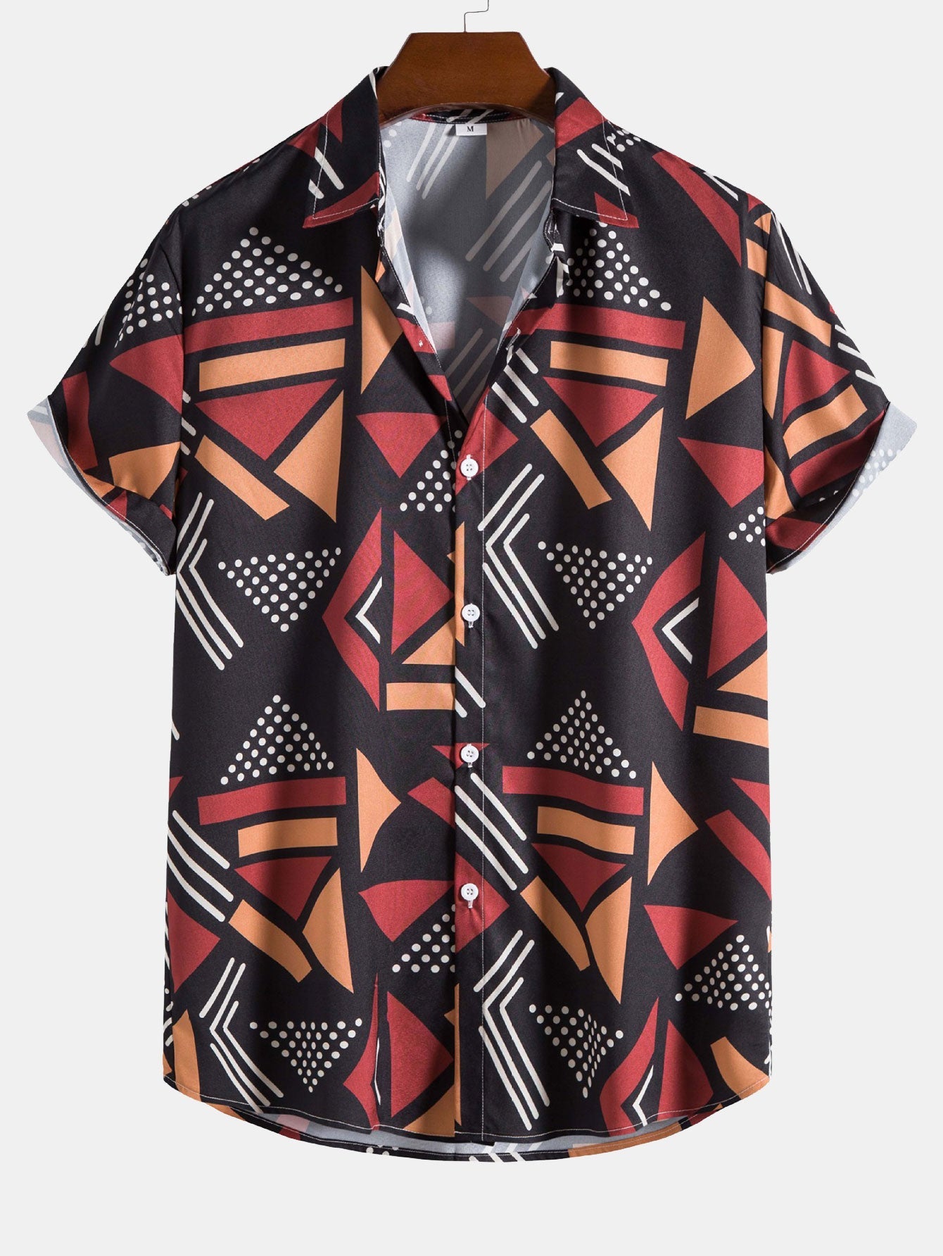 Geometric Pattern Shirt and Swim Trunks