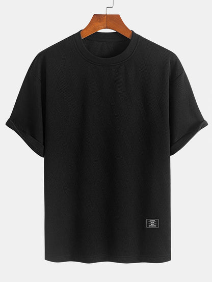 Comfortable Diamond Jacquard T-Shirt and Shorts Set