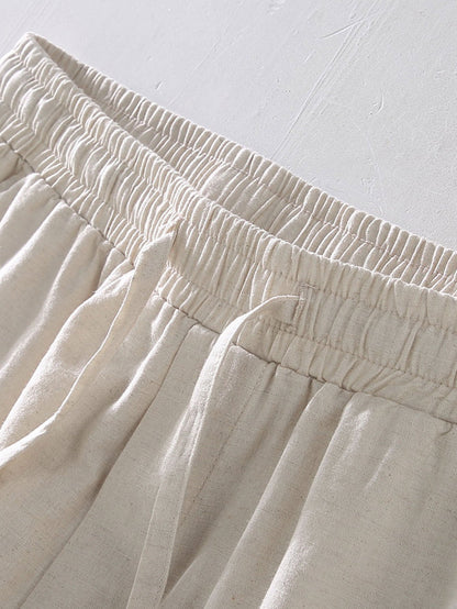 Drawstring Linen Shorts