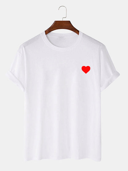 Heart-Printed Red Tee