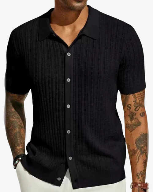 Elegant Knit Polo Shirt