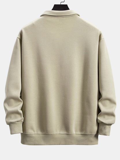 Comfortable Relaxed Fit Polo Neck Sweatshirt
