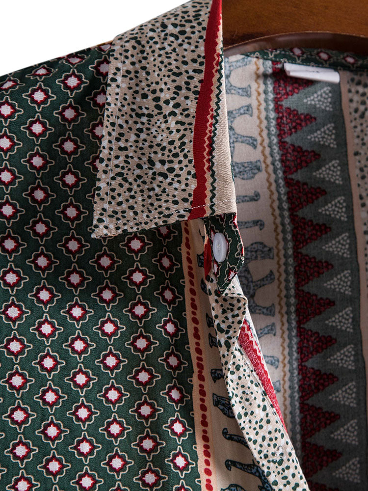 Geometric Elephant Print Shirt