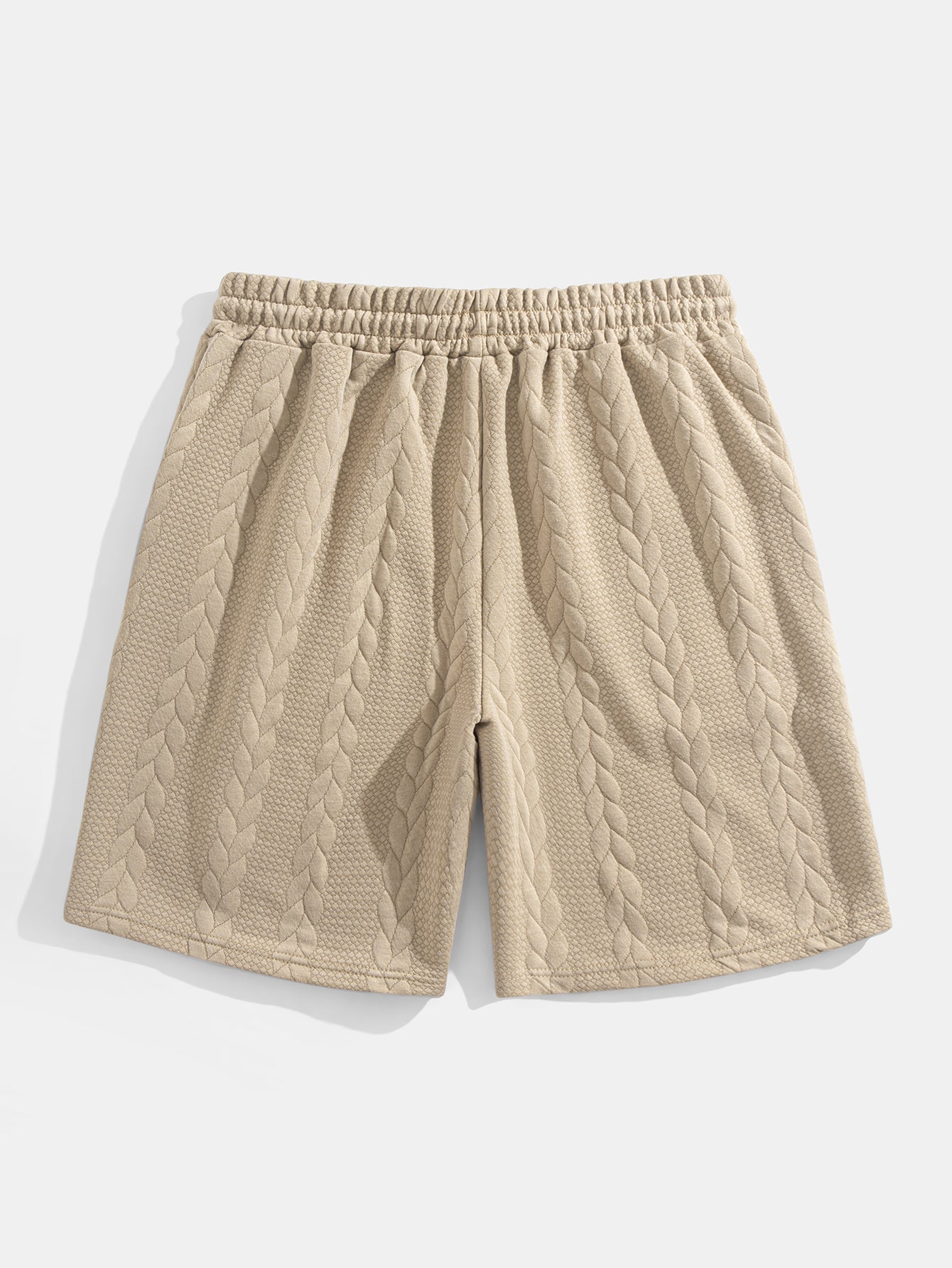 Relaxed Fit Mid-Length Sleeve Twisted Jacquard Tee & Shorts Set