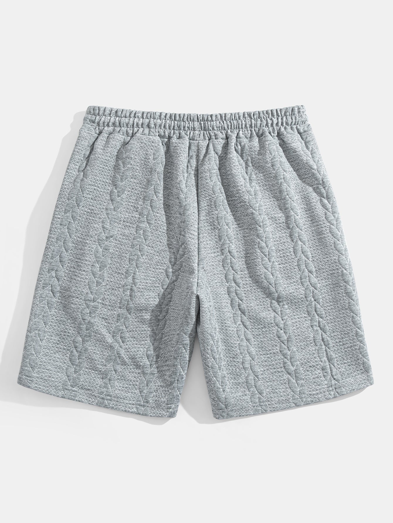 Comfortable Mid-Length Sleeve Twist Jacquard Tee & Shorts Set