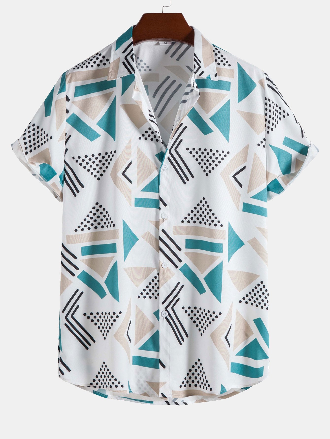 Geometric Pattern Shirt and Swim Trunks