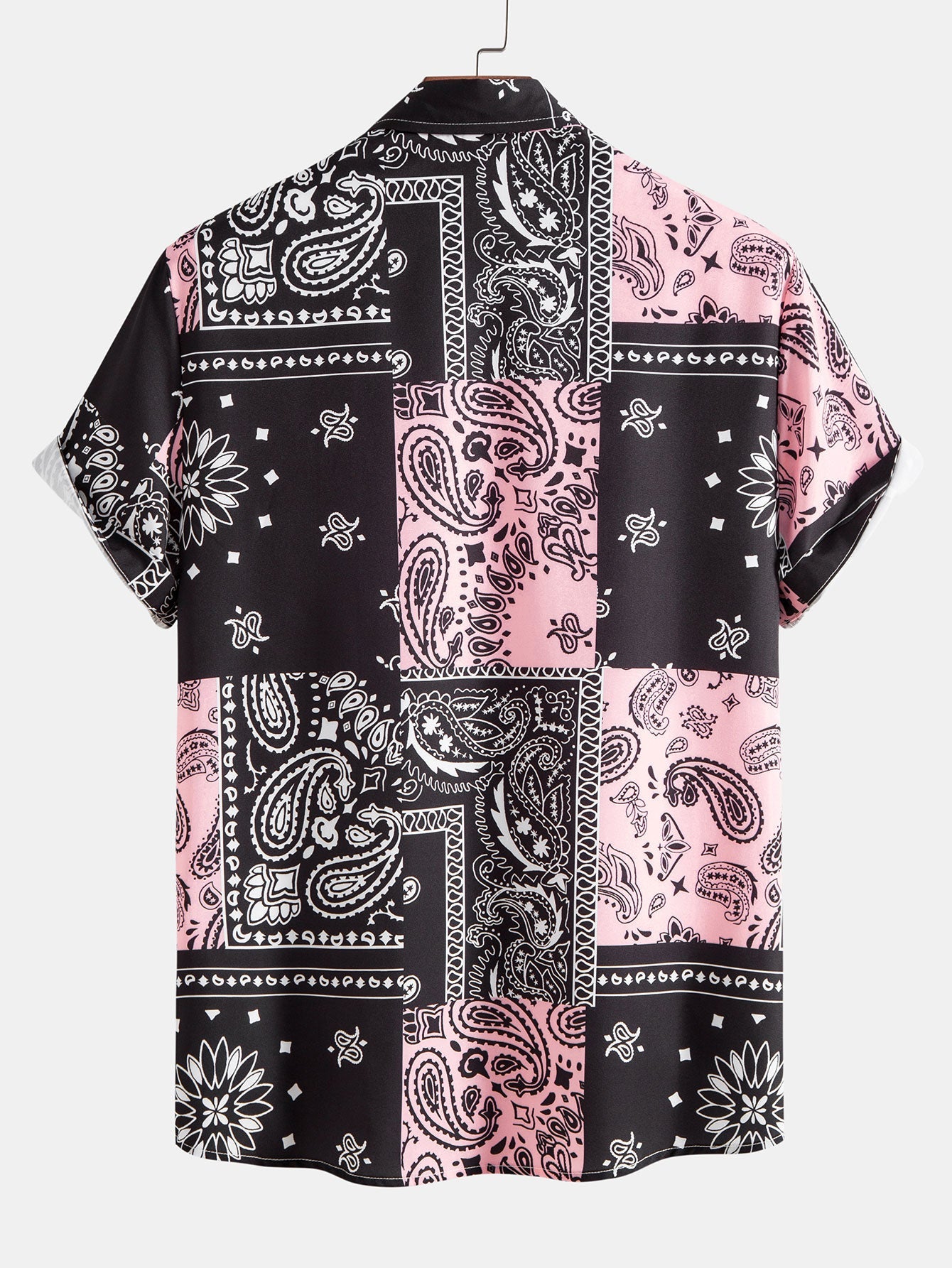 Paisley Print Button-Up Shirt with Swim Shorts - Unique Pattern Design