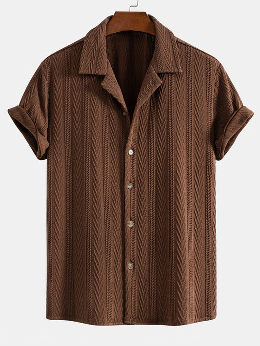 Textured Jacquard Cuban-Style Shirt