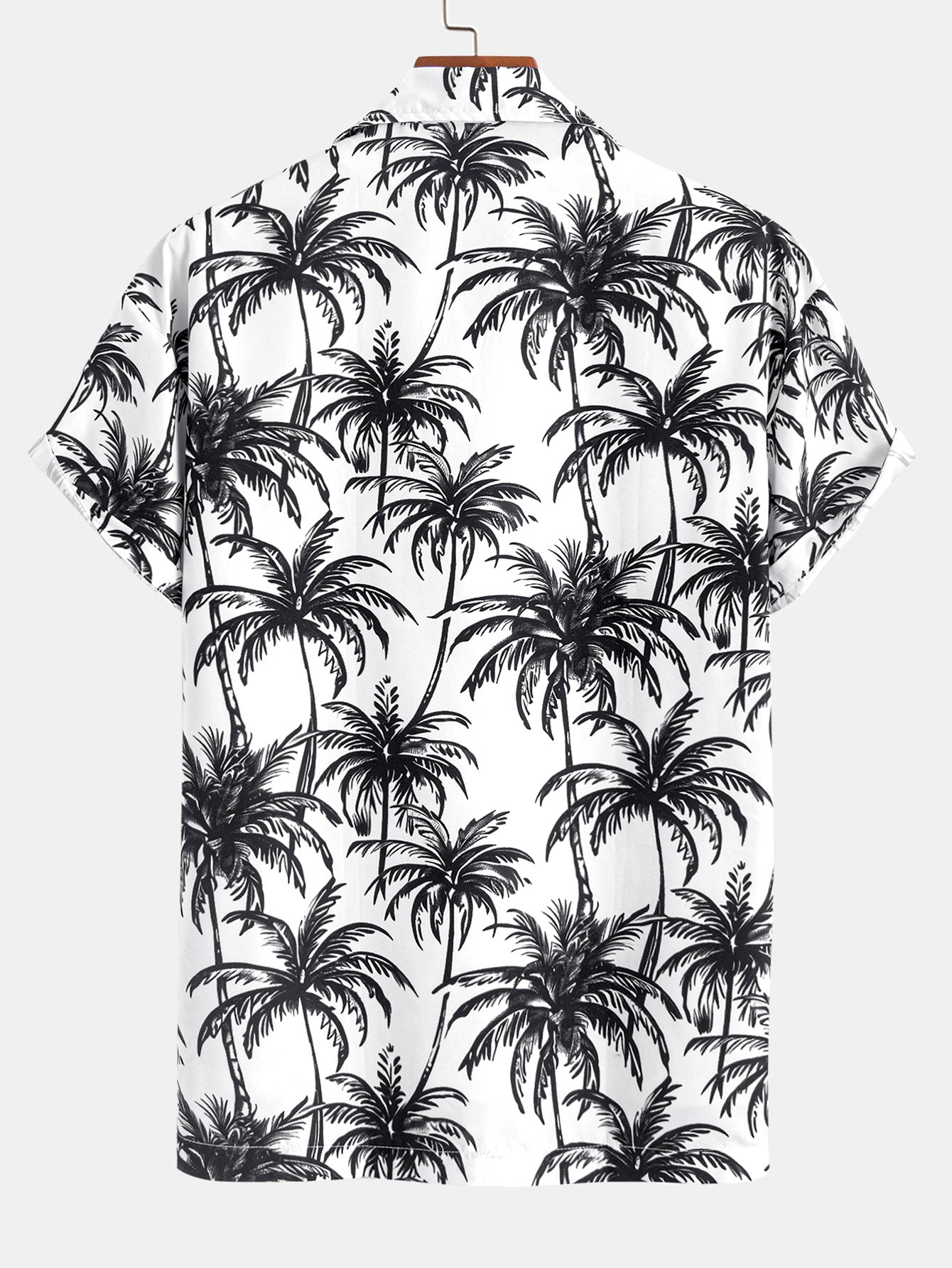 Relaxed Fit Palm Tree Print Button-Up Shirt & Matching Swim Shorts