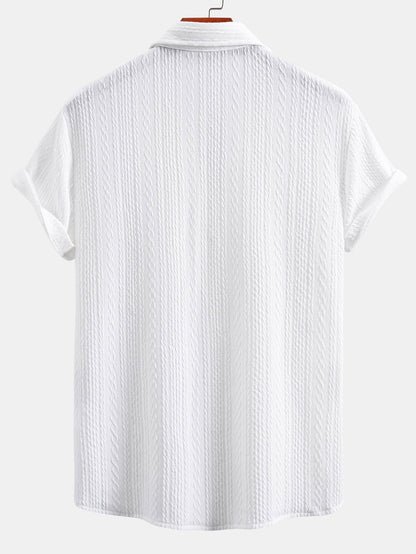 Textured Jacquard Muscle Fit Shirt